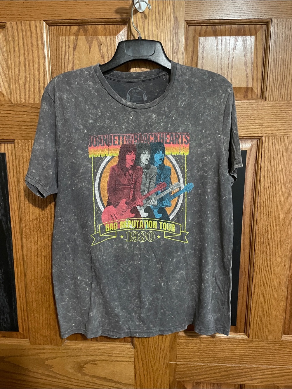 Lee Black Acid-Wash Joan Jett Graphic Tour T-Shirt
